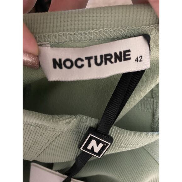 NOCTURNE Women's Turtleneck Knit Sweater 42 US XL Green Khaki Mock Neck NWT - Picture 4 of 8